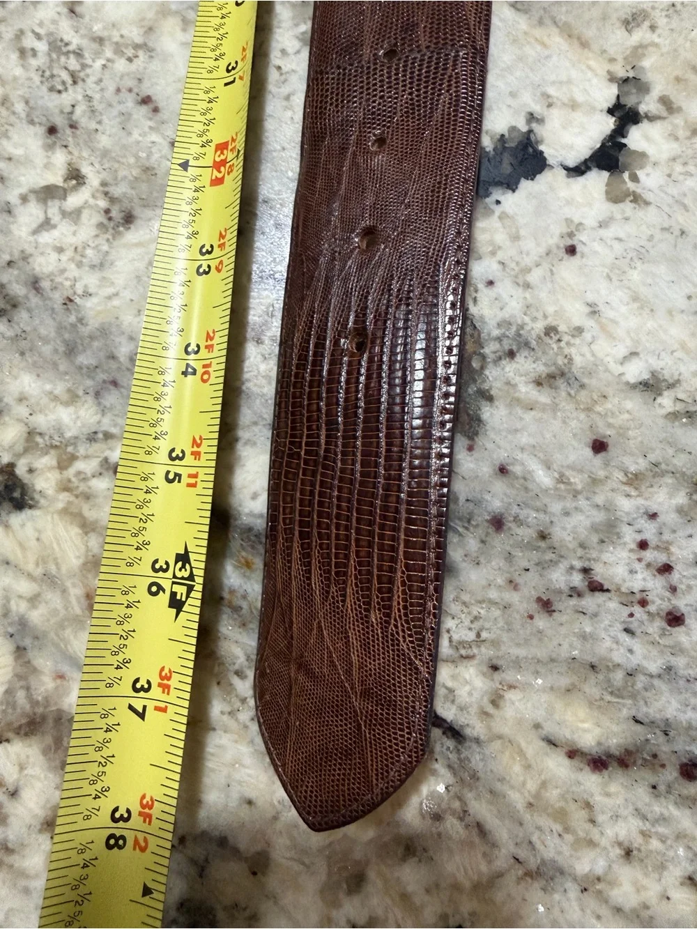 Vtg Cipriani Dark Brown Lizard Grain Leather Belt Wrapped Buckle Size M 2” Wide